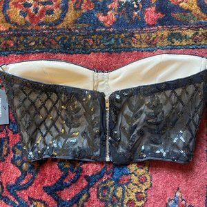 Lulus Black Sequin Bandaeu Top